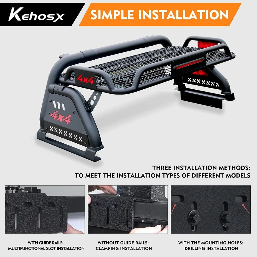 قضبان لفة لرف سرير الشاحنة العالمية مع سلة البضائع لسيارة كولورادو كانيون رينجر نيسان فرونتير تيتان تندرا دودج داكوتا هون