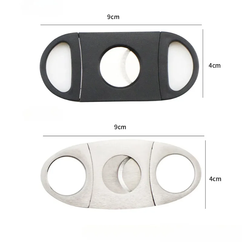 Stainless Cigar Guillotines Double Blades Cigar Punch Cutter Pocket Gadgets Zigarre Cigarette Cuban Smoking Accessory