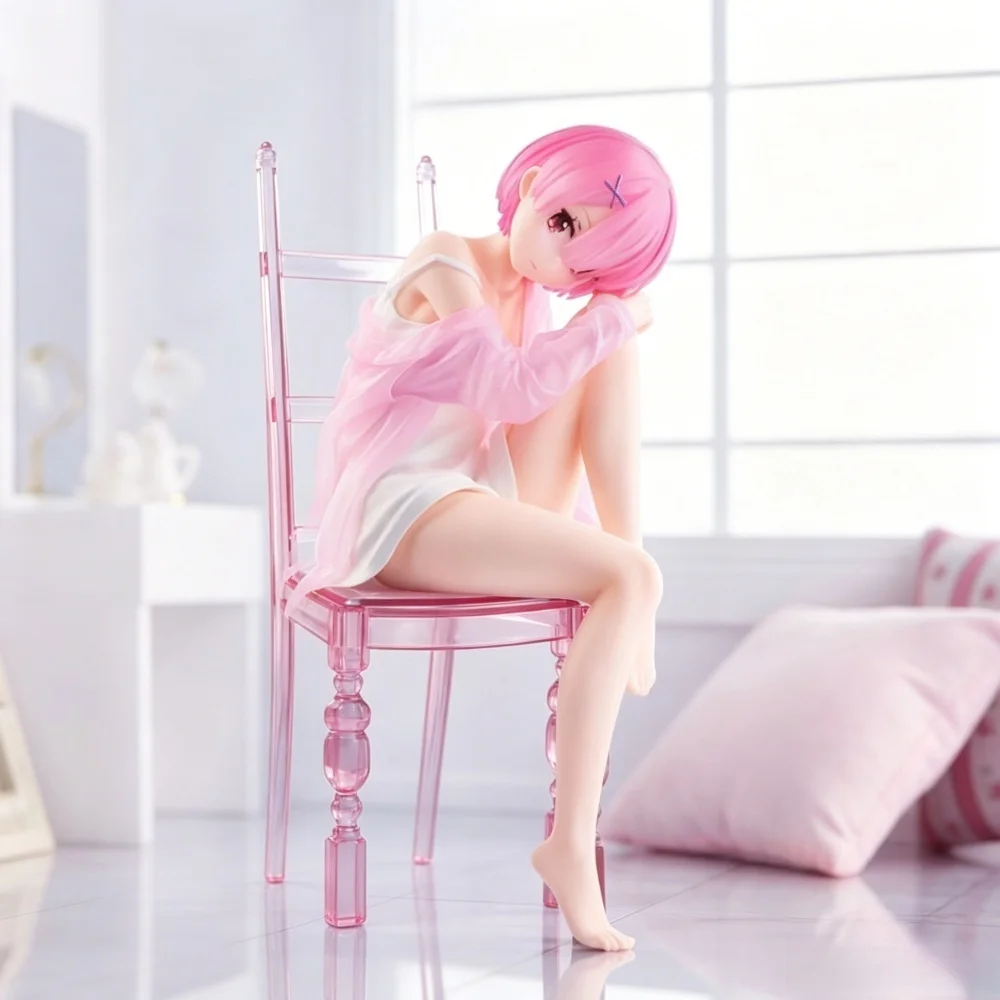 Nouvelle figurine Zero Rem assise sur une chaise, figurine d'action mignonne en PVC, modèle de collection, jouet, cadeau anime, Re:Zero - Commencer une vie dans un autre monde