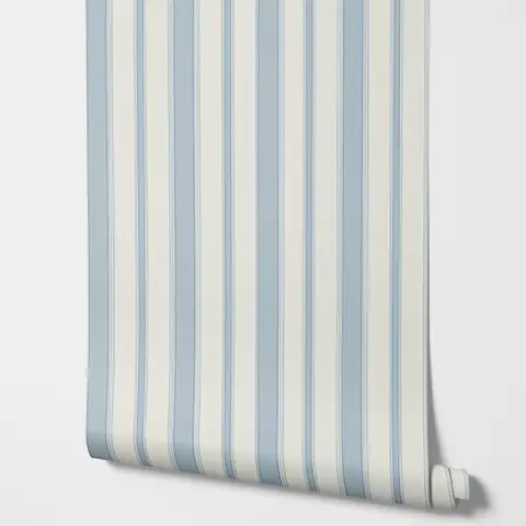 Blå remsor tapet, självhäftande, mönstrade geometriska tapeter för heminredning, anpassad färg tillgänglig, 50 cm * 300 cm 8 best sales blå tapet - №8