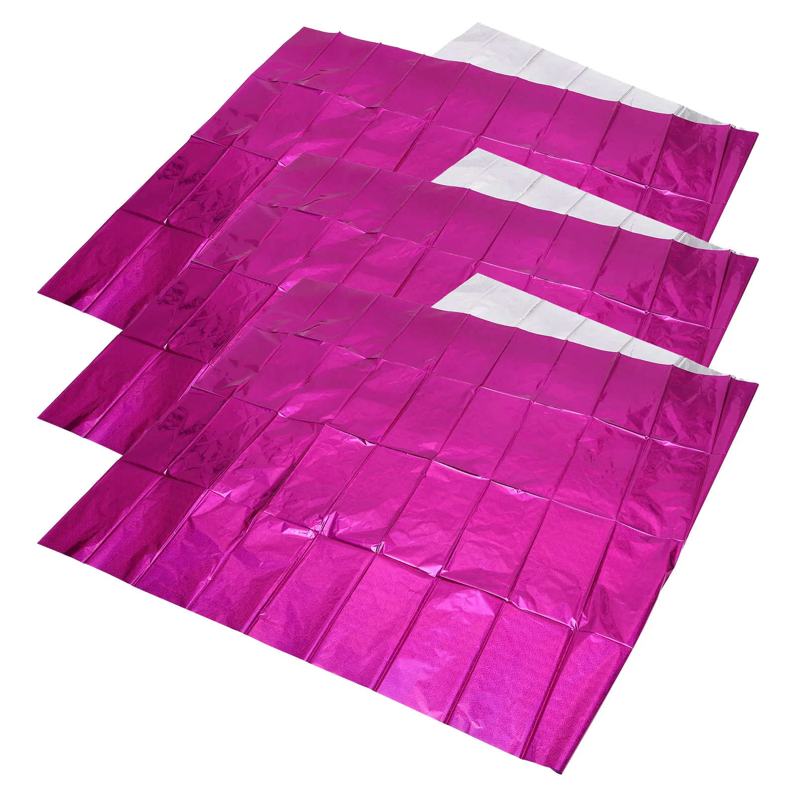 

3pcs Aluminum Film Tablecloth Reflective Splashproof Oil-Proof Disposable Decorative For Birthday Wedding Party Picnic Buffet