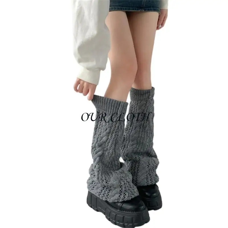 حفرة مجوفة ثقب متماسكة تدفئة الساق للنساء harajuku الشفور الجرونج الجوارب الطويلة الطويلة #6