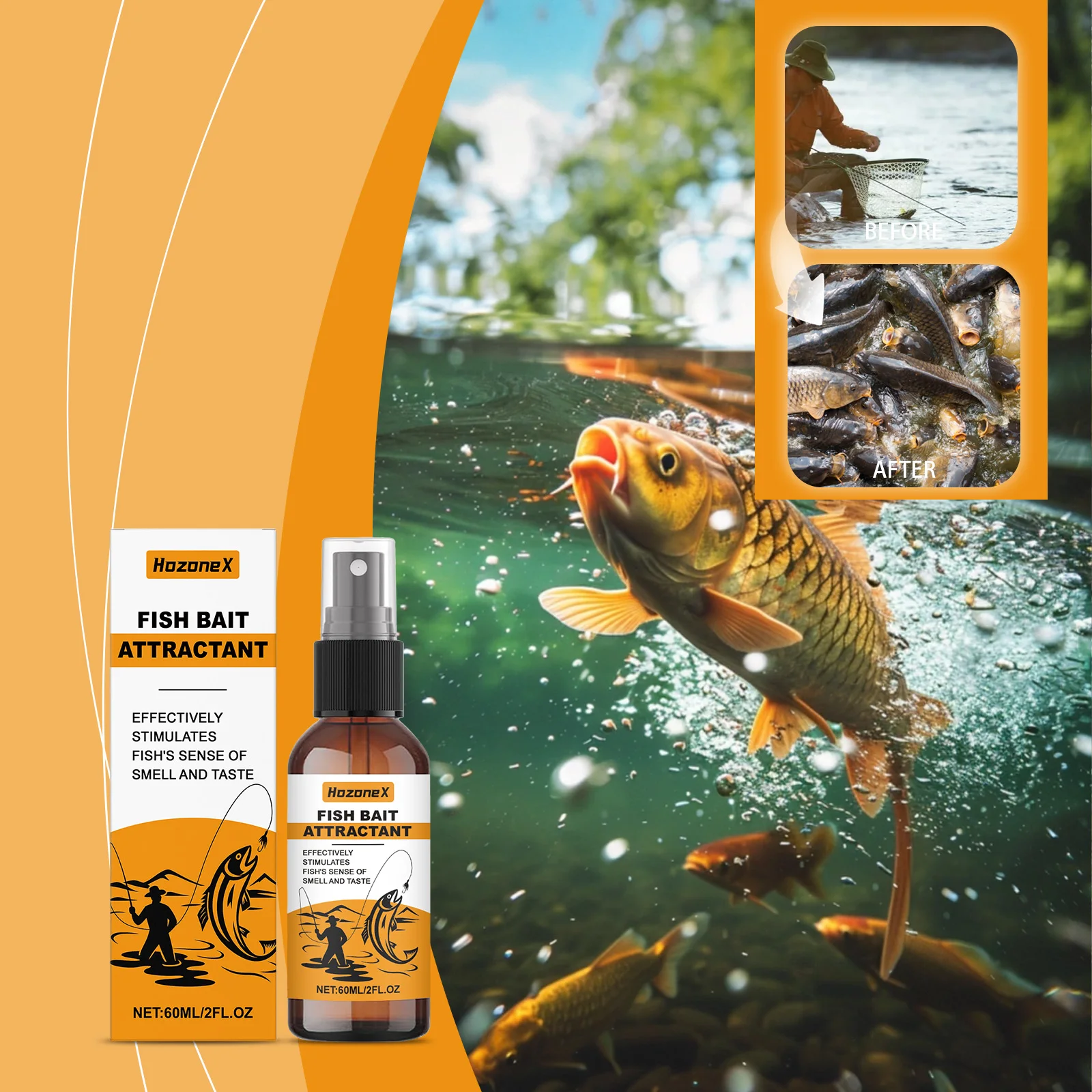 Fish Attractant Sweet Bait Additive Portable Fishing Scent E