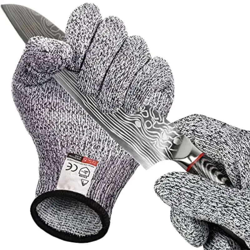 2Pcs Cut Resistant Gloves Level 5 Protection Food Grade Safety Cutting Gloves for Oyster Shucking Fish Slicing Meat Wood Carving