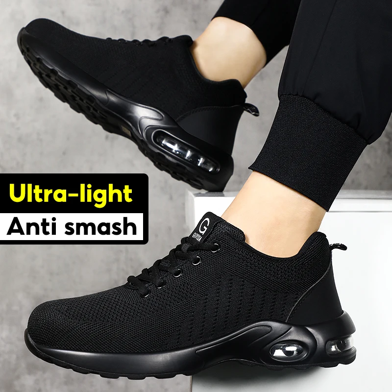 Safety Steel To Shoes Men  Fashion Sports Shoes Work Boots Puncture-Proof  Security Protective Shoes Indestructible