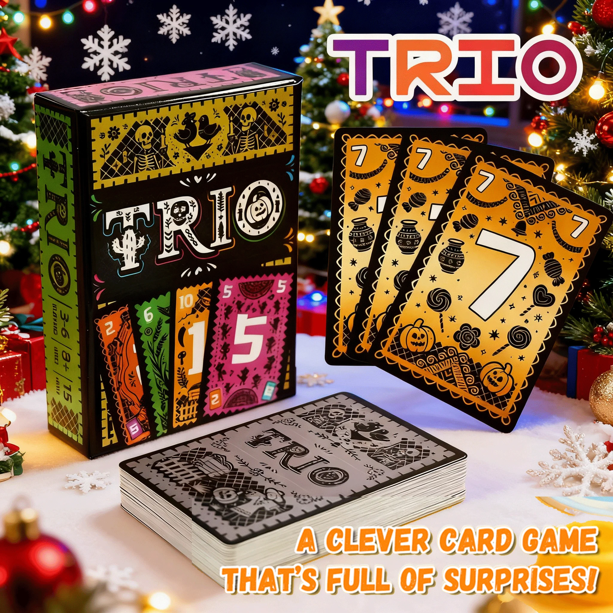 TRIO لعبة لوحة من الورق المقوى الاستراتيجية لعب للعائلة حفلة لعبة ببطاقات ورقية مطابقة متعة 3-6 لاعبين لعبة الترفيه لجميع الأعمار الهدايا