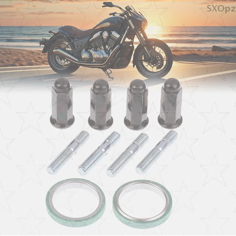 

Motorcycle Exhaust Pipe Gasket Screw Set for Gy6 Scooters, 2 Set Replacement Parts