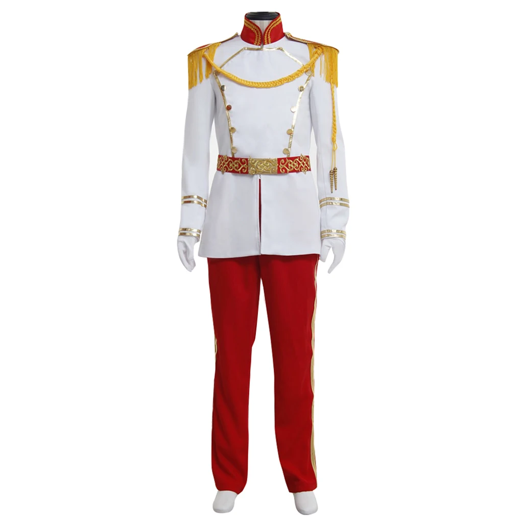 Adulto homem príncipe encantador cosplay traje jaqueta calças uniforme de luxo palácio real príncipe roupa festa de halloween terno