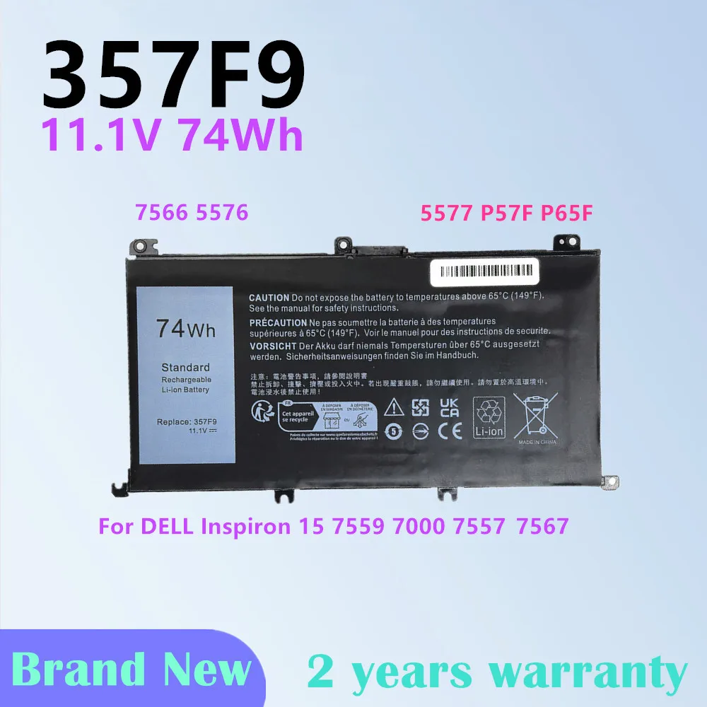 

Laptop Battery For Dell Inspiron 15 7559 5576 5577 7557 7566 7567 357F9 00GFJ6