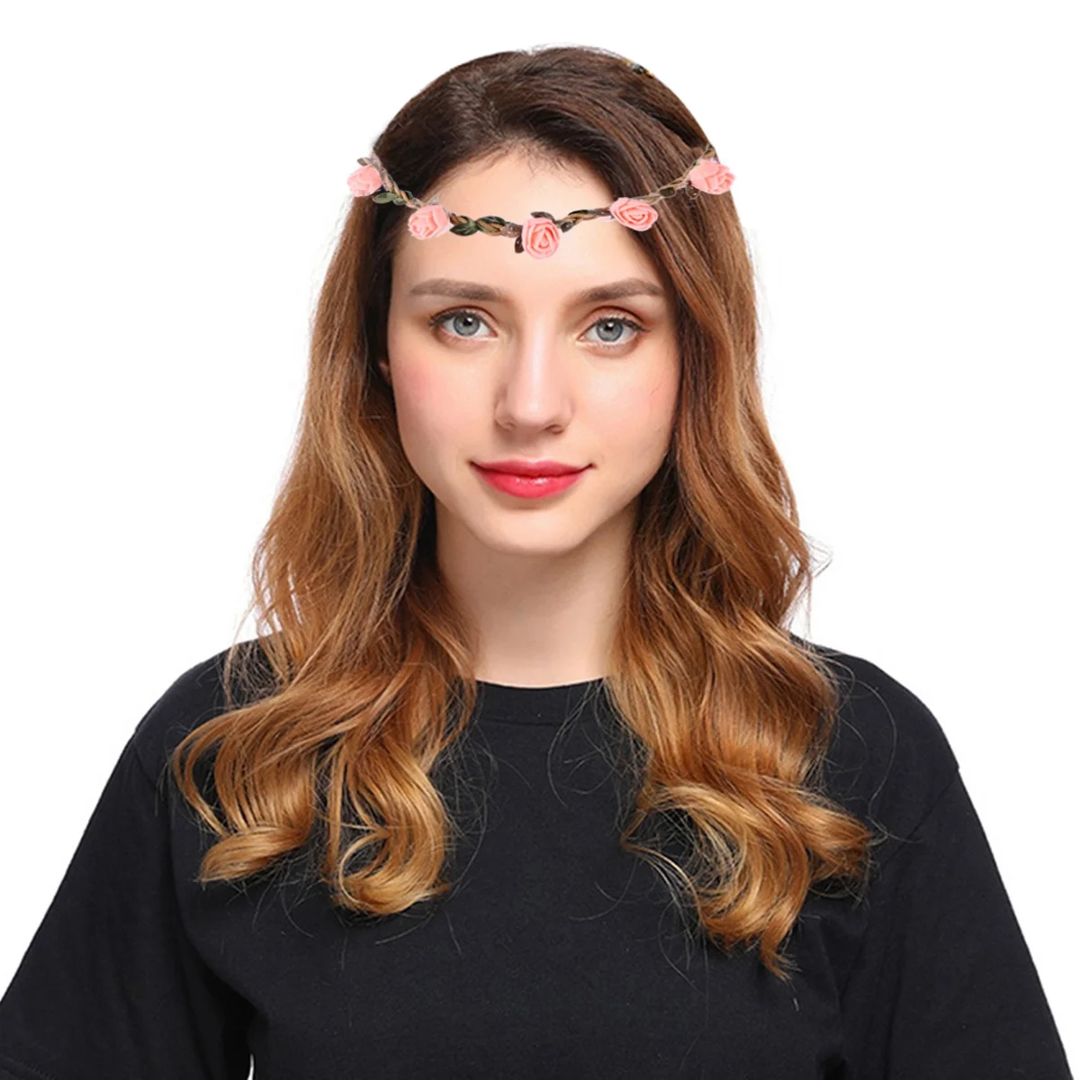 

Lace Flower Hairband Pink Beautiful Cloth Headband Holiday Wedding Travel Photography Woman Headband Travel Hairband