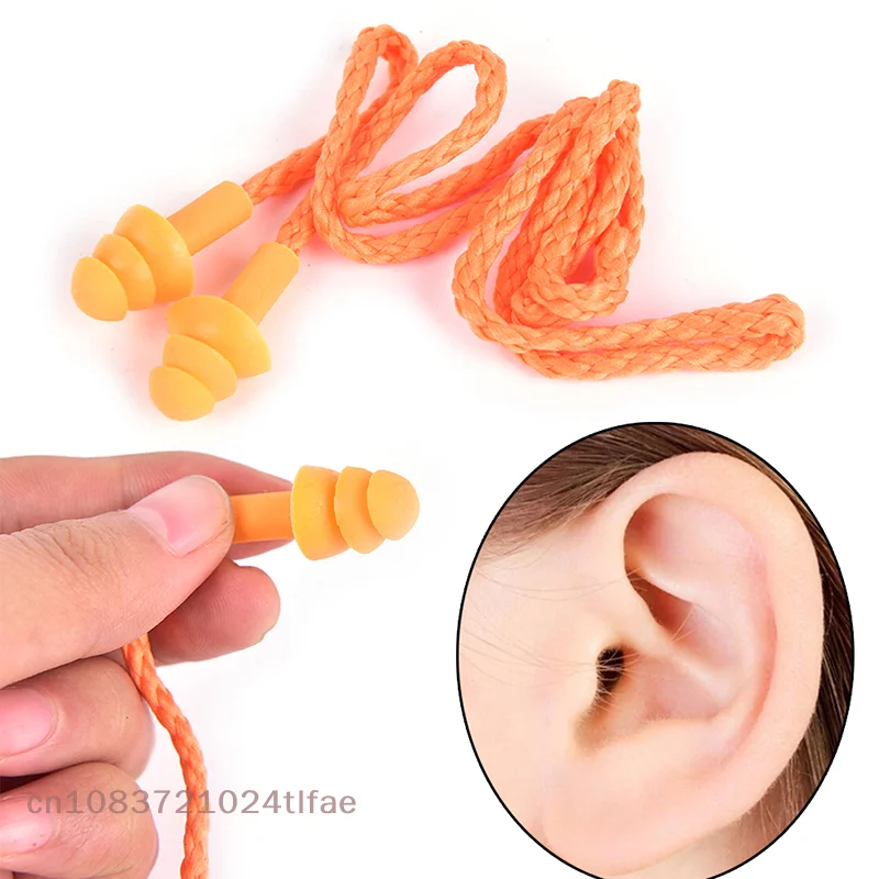 

1 Pc Soft Silicone Corded Ear Plugs Reusable Hearing Protection Earplugs Noise Protection Earplugs