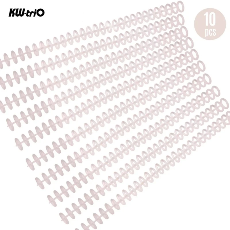 KW-trio 10 szt. Plastikowe 30-otworowe segregatory pierścieniowe, grzbety do bindowania, pojemność 85 kartek do samodzielnego tworzenia notatników, albumów papierowych