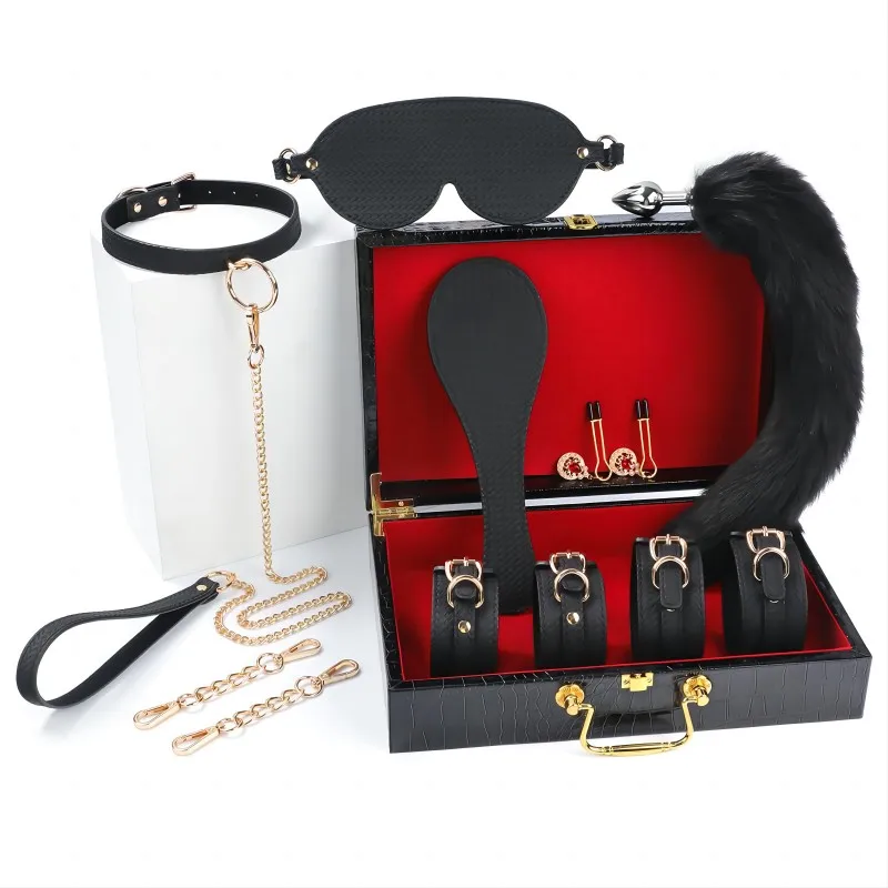 

Adult Fun SM Sex Toy Detachable Letter Set with Storage Box, Binding and Bondage Flirting Props, 8-Piece Set