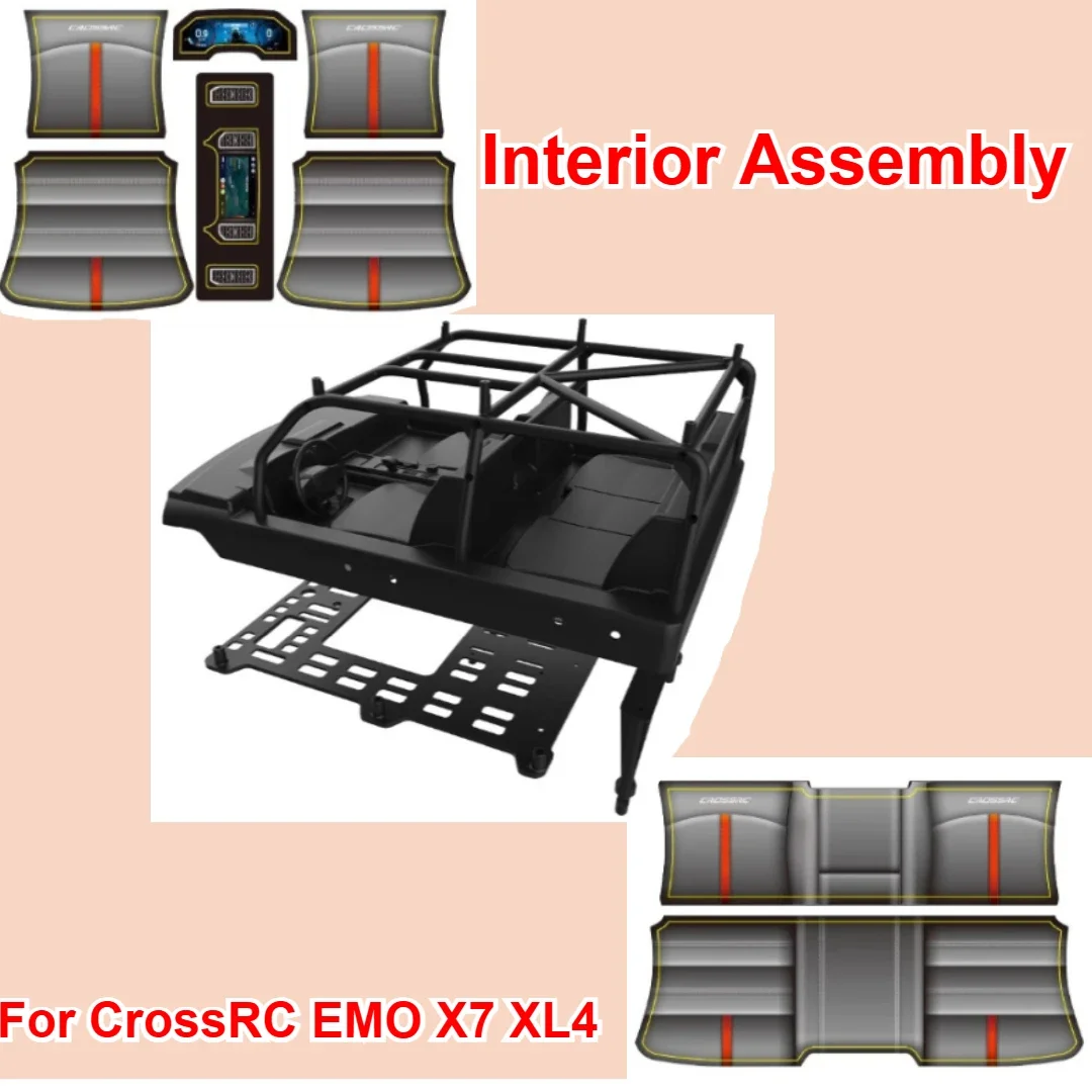 1/8 RC Pickup Truck Vehicle Interior Assembly For CrossRC EMO X7 XL4 Custom Model Number Decorative Styling Decor Upgrade Parts