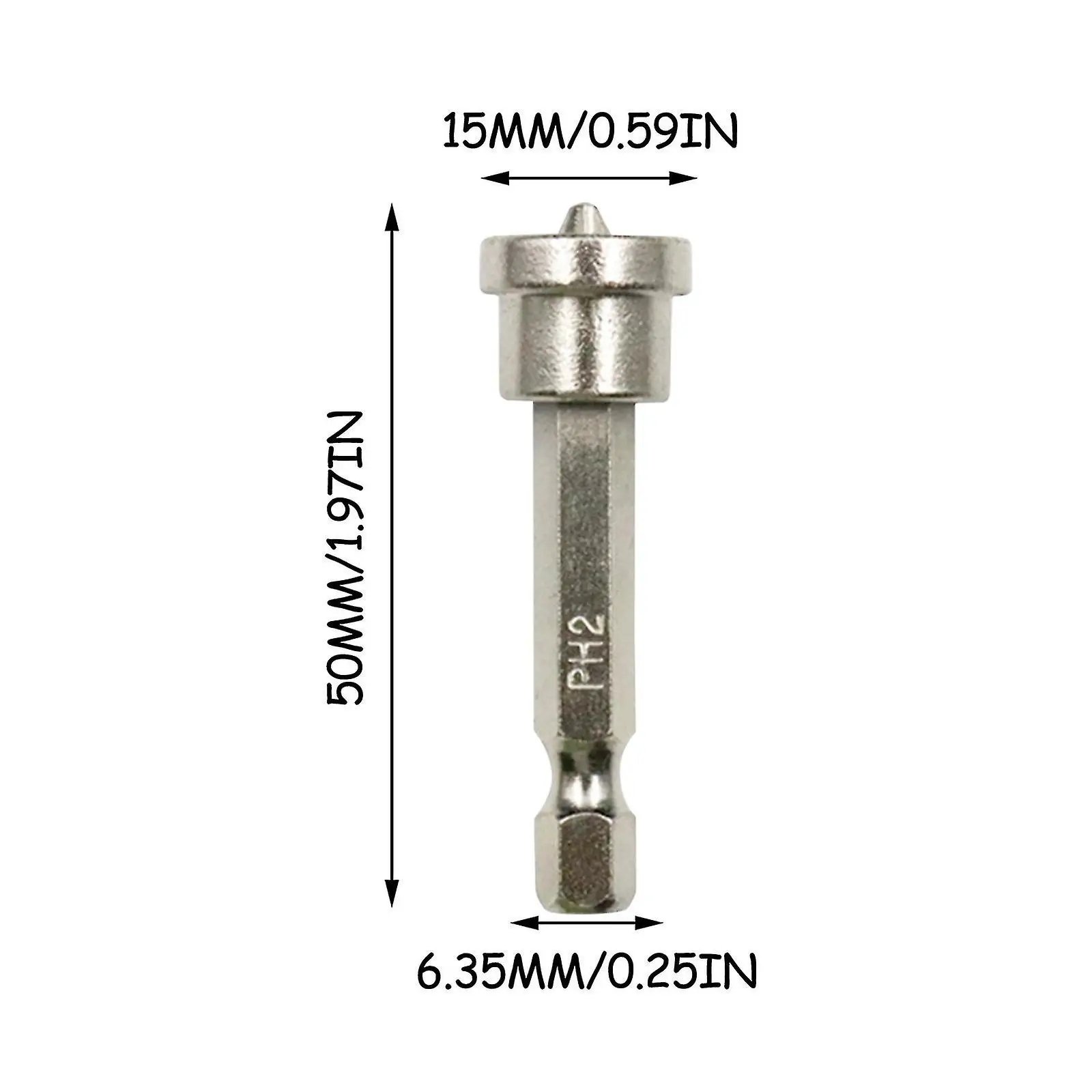 5 stks Magnetische Positionering Schroevendraaier Bits Gipsplaat Phillips Schroef Positionering Bit 5a Ph2