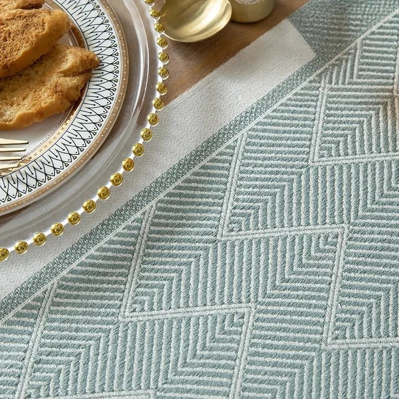 Table à manger minimaliste nordique avec tissu à longue bande, Table à thé, armoire latérale, décoration en tissu de couverture, nouveau drapeau de Table étanche