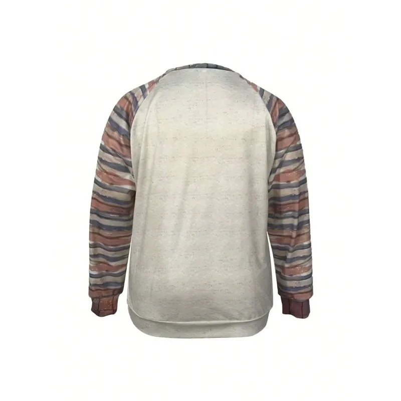 เสื้อฮู้ดดี้ผู้หญิงไซส์ใหญ่ 1XL-5XL แฟชั่น คอกลม พิมพ์ลายการ์ตูน สไตล์ลำลอง แขนยาว ใส่สบาย