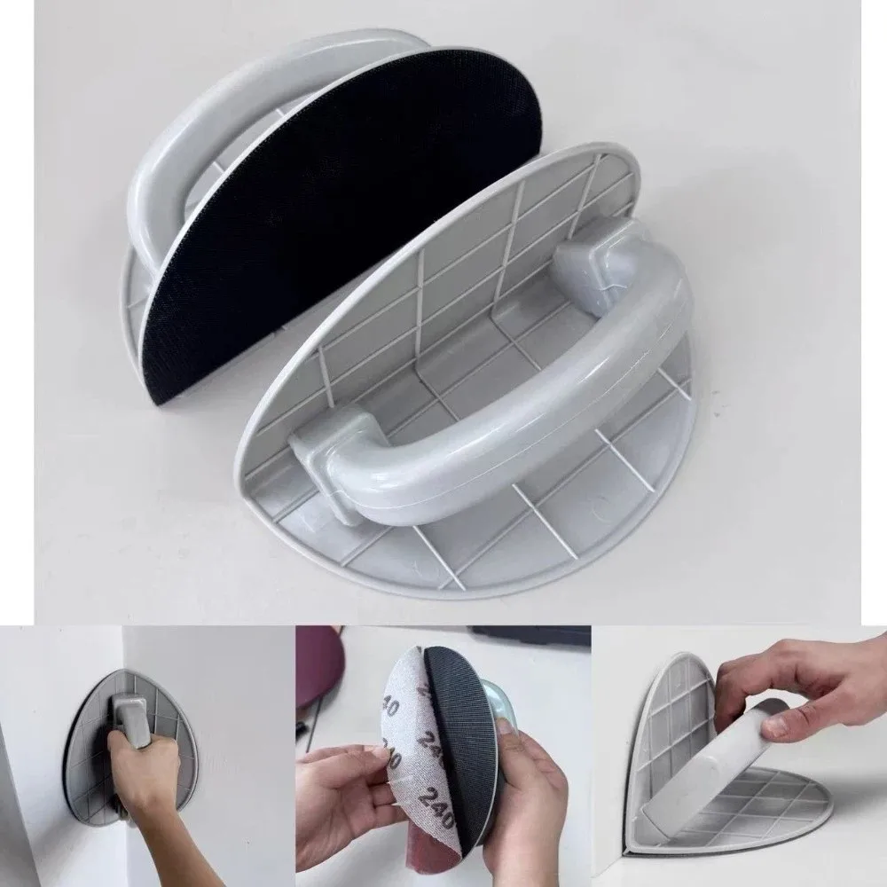 

Прочный полукруглый держатель шлифовальной подушечки, многофункциональный полукруглый пластиковый угловой шлифовальный станок, самоклеящийся своими руками