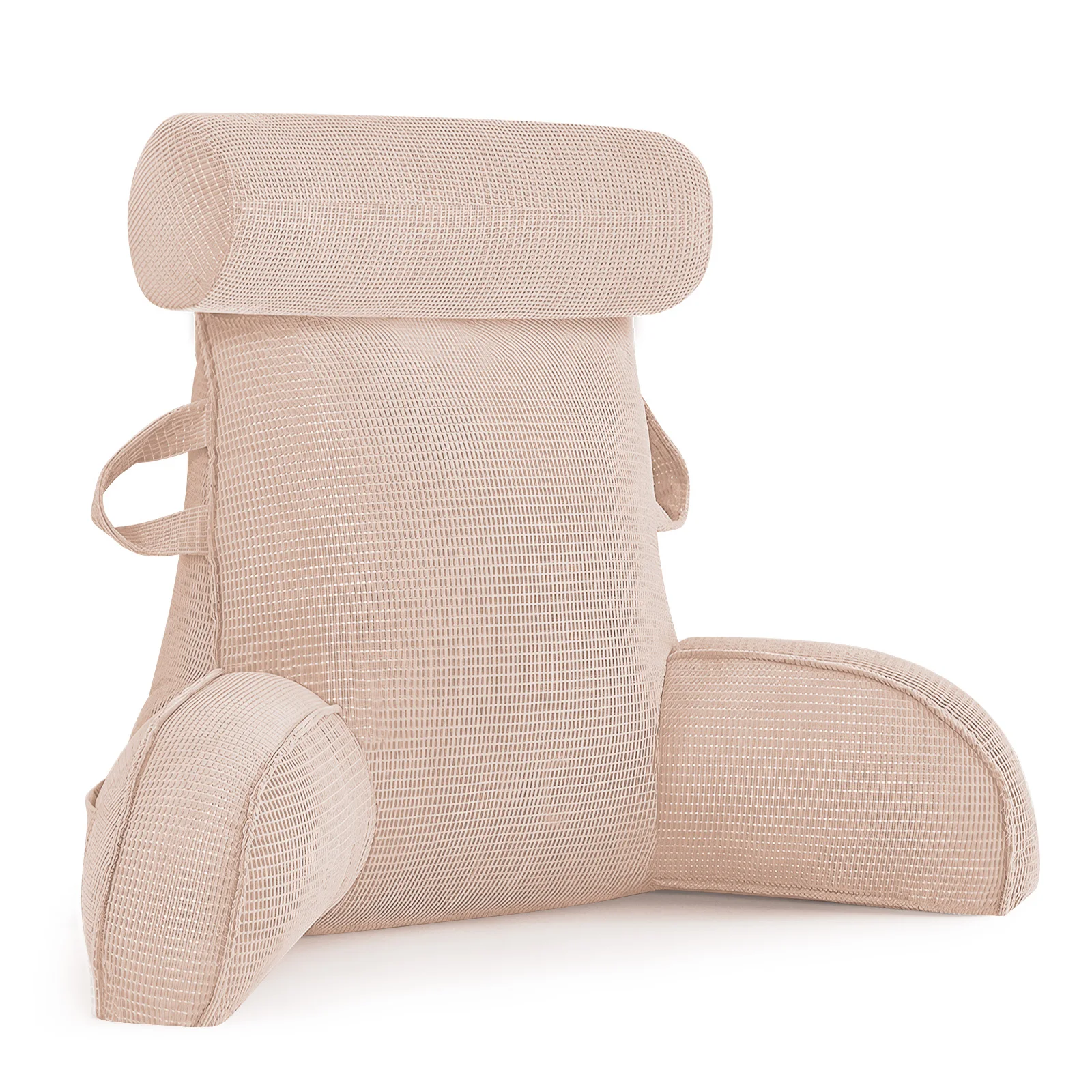 Lesekissen für Bett und Sofa mit abnehmbarem Bezug - Rückenkissen fürs Bett - Memory-Schaum-Lesekissen mit Armlehne, ideal zum Lesen, Fernsehen, Entspannen oder als Rückenstütze – Detail 13