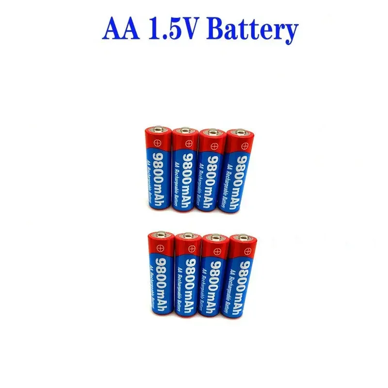 2024  New Brand 2-20pcs 1.5V AA Rechargeable Battery 9800mAh NI-MH Rechargeable Battery  for LED Lamp Toy Mp3 Fan Remote Control