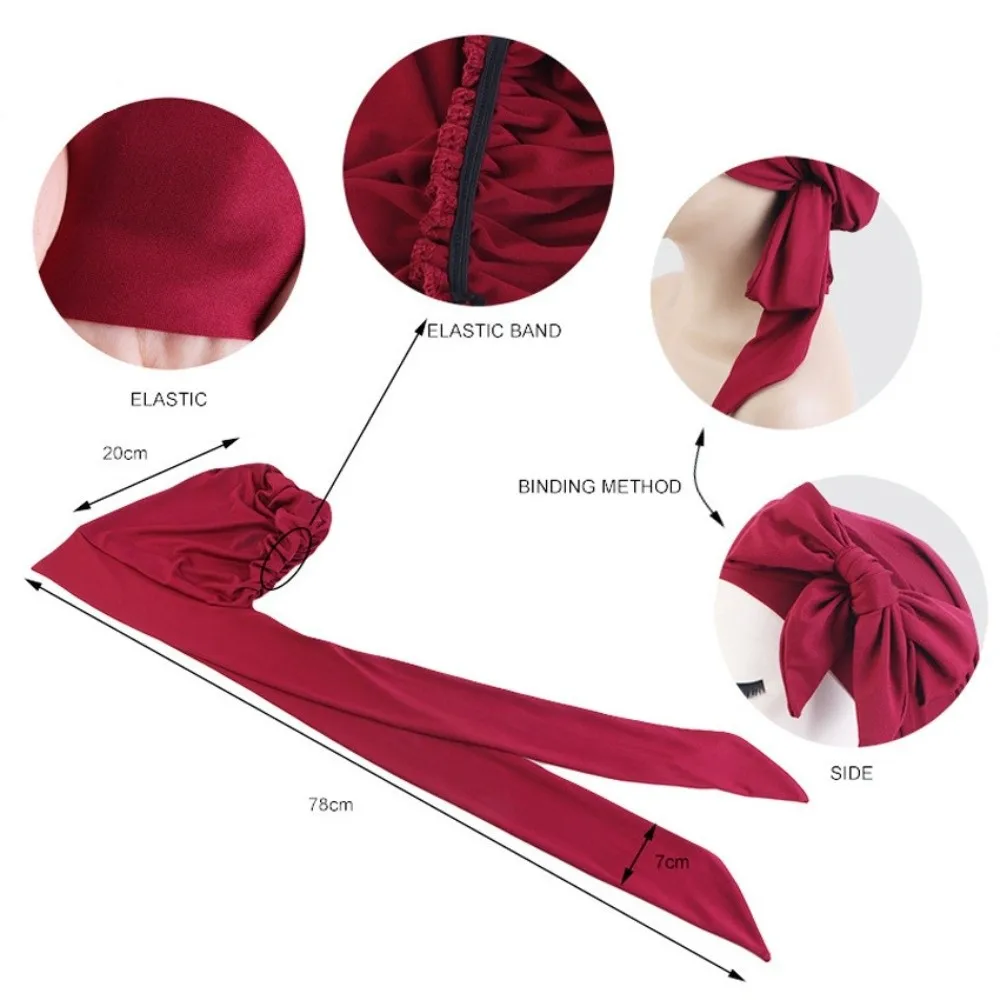 

Новая однотонная дышащая базовая шапочка-хиджаб с длинным хвостом, эластичная, комфортная, для мусульманских женщин