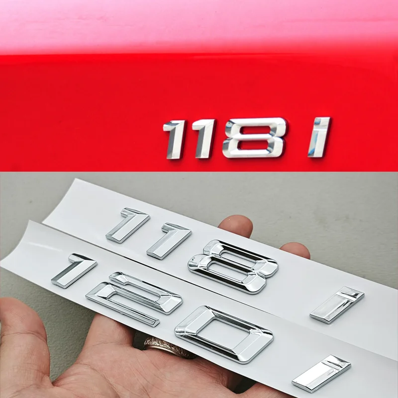 ثلاثية الأبعاد ABS كروم سيارة رسائل شعار 118i 120i 125i الخلفي الجذع شارة شعار ملصق لسيارات BMW 118i 120i 125i الذيل بمناسبة الملحقات #2