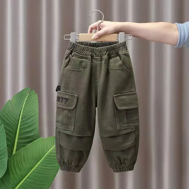 

Spring and Autumn Kids Boys Pants New style Children's Handsome Cargo pants Cotton Boys Baby Casual Pants 90-150CM