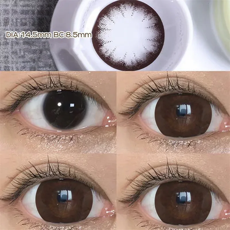 MILL CREEK 2PCS Natural Brown Contact Lenses for Eyes High Quality Eyes Color Contacts Lenses Makeup Beauty Big Pupil Yearly Use