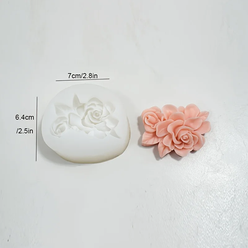 Moule à bougie en Silicone Rose 1Gardenia, moule en argile à fleurs, résine liquide, décoration de la maison, fabrication de bougies en plâtre d'aromathérapie