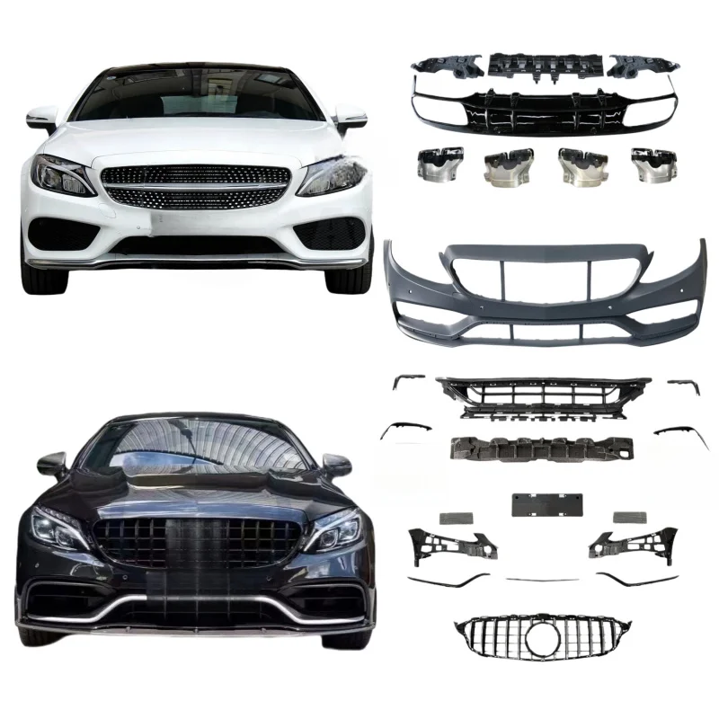 

Premium Body Parts 2015+ W205 C-Coupe Class Upgrade C43 C63 Accessories Hood Car Grille Durable