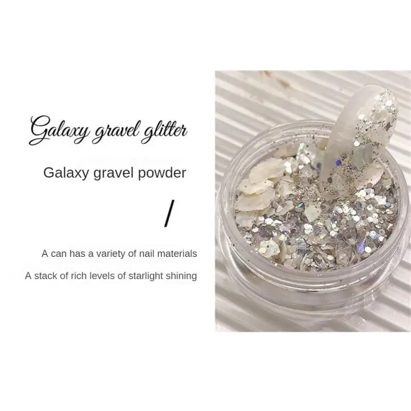 مسحوق أظافر كريستالي لامع ، أداة أظافر مجرة ، ترتر ، رقائق ، حجر مرصع بالنجم ، لمعان فائق النحافة ، فن الأظافر ، لامعة ، الديكور