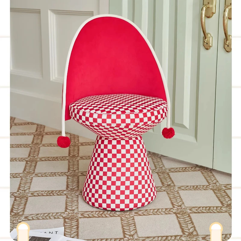 Little Red Riding Hood elegant swivel chair makeup chair, casual stool backrest