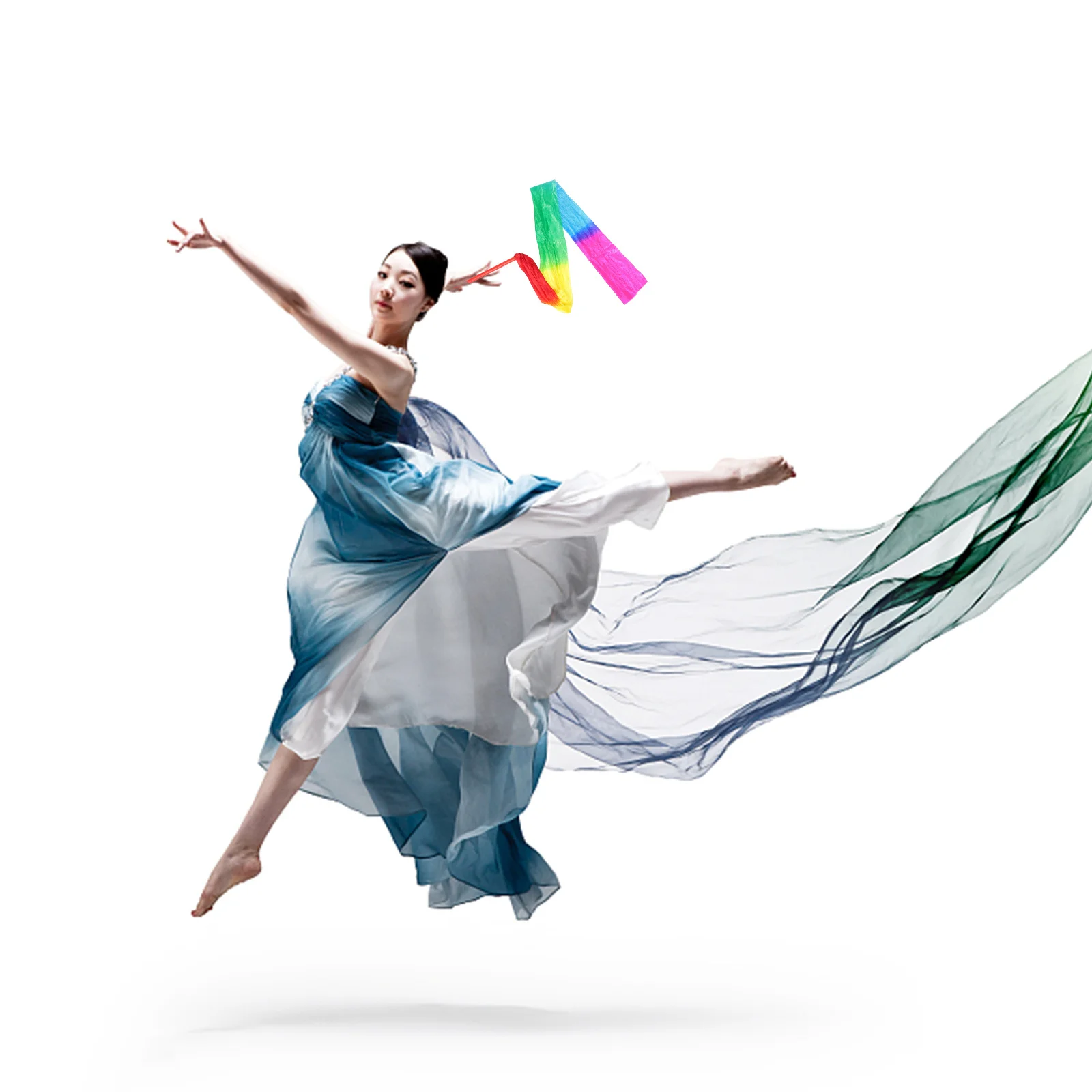 

1pcs Decorative Dance Ribbon Rainbow Streamer Portable Gymnastics Ribbons For Artistic Dancing Fitness Gymnastics Ribbon