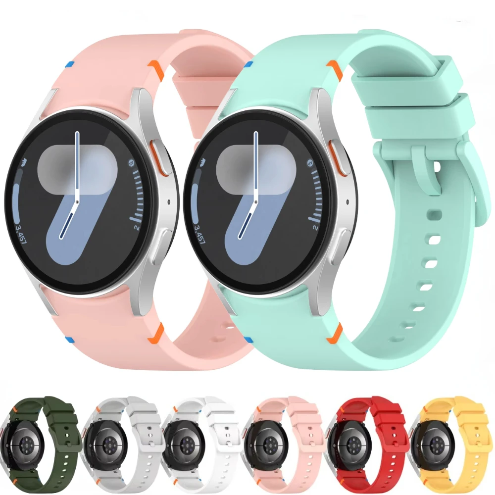 

Official Silicone Strap for Samsung Galaxy Watch FE 7 6 5 4 44mm 40mm 5 Pro Sports Bracelet for Watch 6 4 Classic 47mm 43mm Band