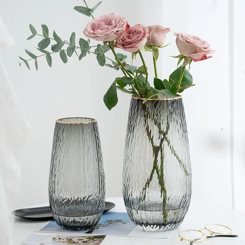 

# Painted Gold Tree Pattern Glass Vase Straight Hydroponics Living Room Decoration Handicraft Vase #