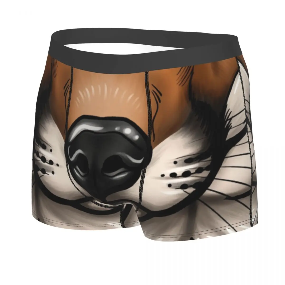 Red Fox Boxer Shorts Men 3D Print Male Stretch Red Fox Face Furry Animal Underwear Panties Briefs