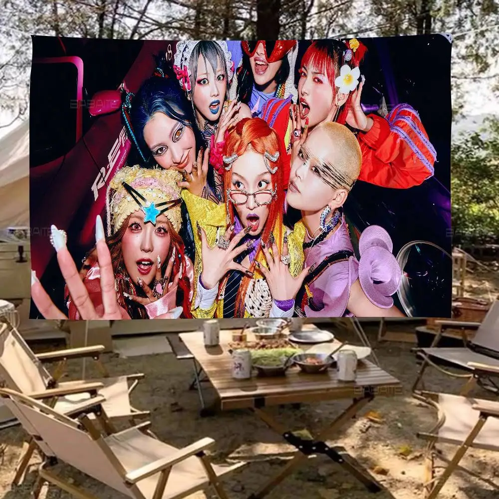 لافتات Kpop XG Girl Group Family Gatherings للجو الخارجي وديكورات التخييم #4