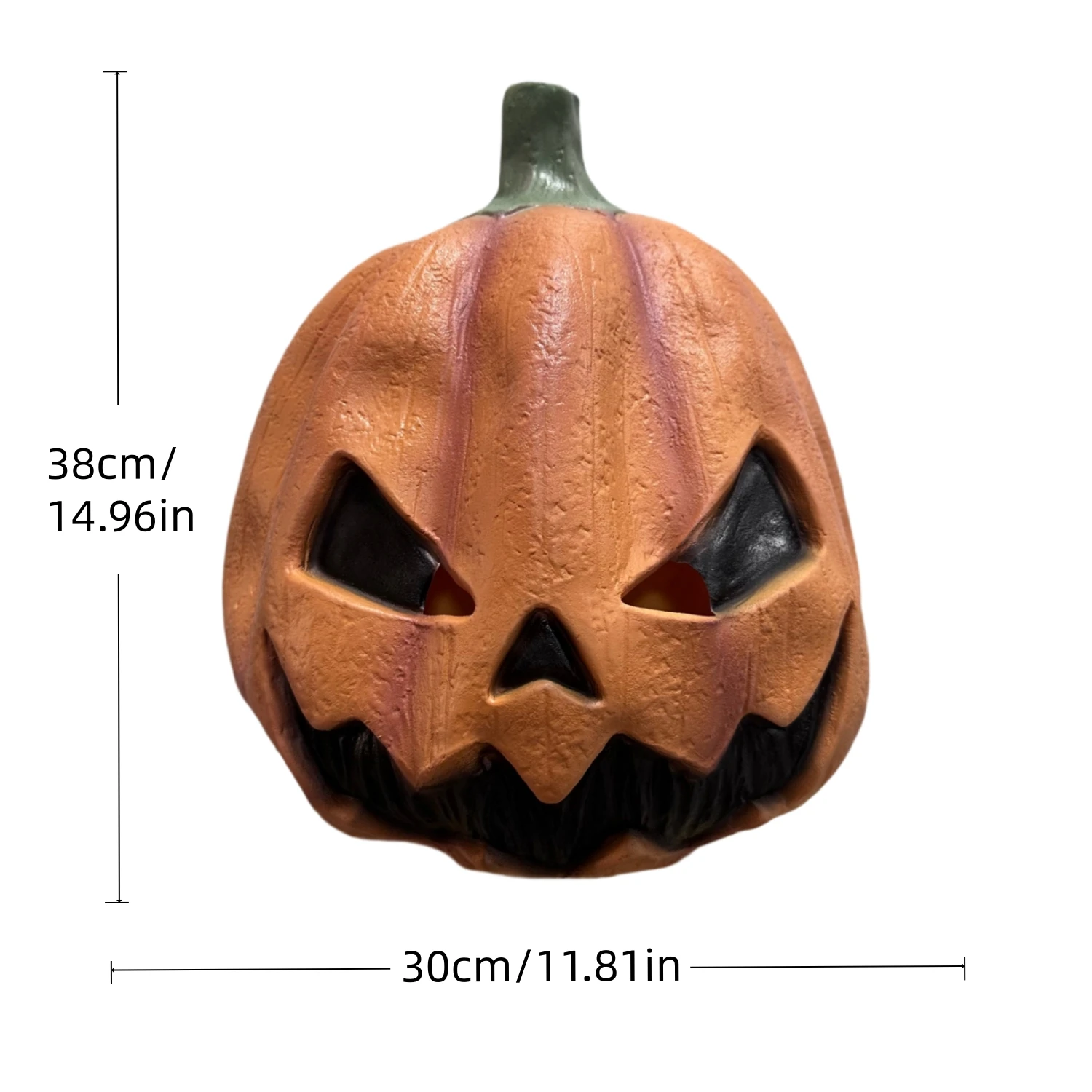 Realistische Halloween-Kürbis-Vollkopfmaske aus Latex als Kostümzubehör für Partys – Detail 4