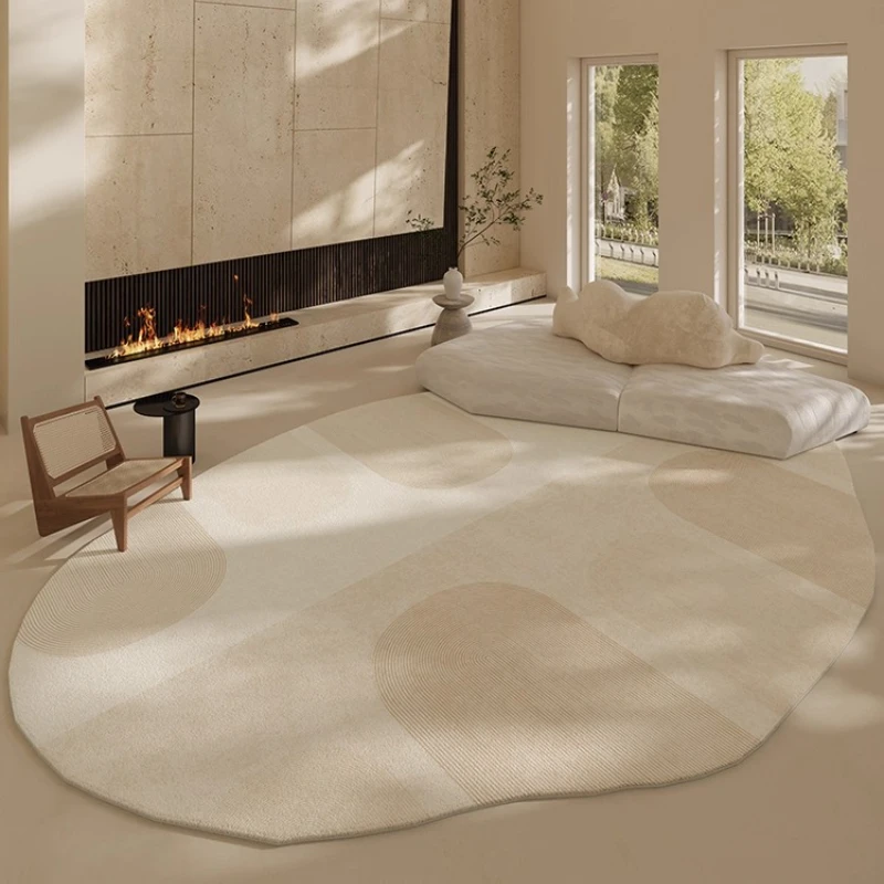 Irregular Shapes Carpets for Living Room Cream Style Bedroom Decor Carpet Thick Plush Lounge Floor Mat Fluffy Soft Cloakroom Rug