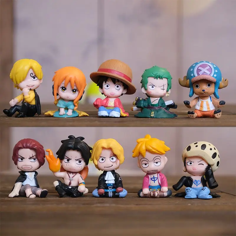 10-pezzi-di-figurine-anime-in-versione-q-di-one-piece--luffy-chopper-nami-set-di-modelli-per-decorazione-auto