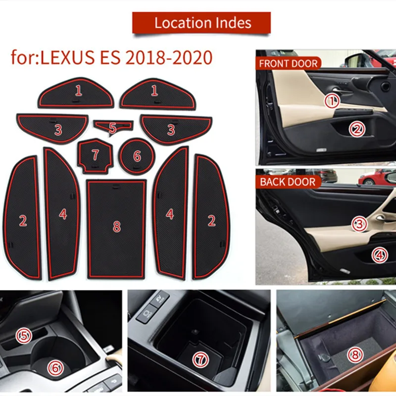 Нескользящий коврик для Lexus ES 2018 - 2020 ES200 ES250 ES300h ES350