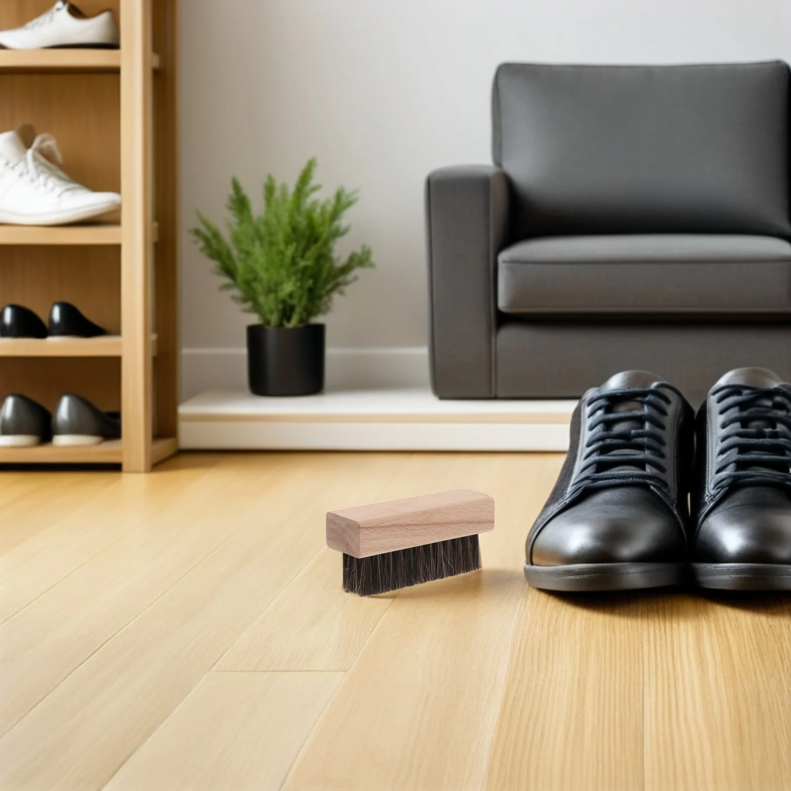 

3 шт., набор щеток для чистки обуви, деревянная ручка, мягкая полипропиленовая щетина, скребок для обуви, очиститель для польского удаления пыли, щетка для чистки обуви