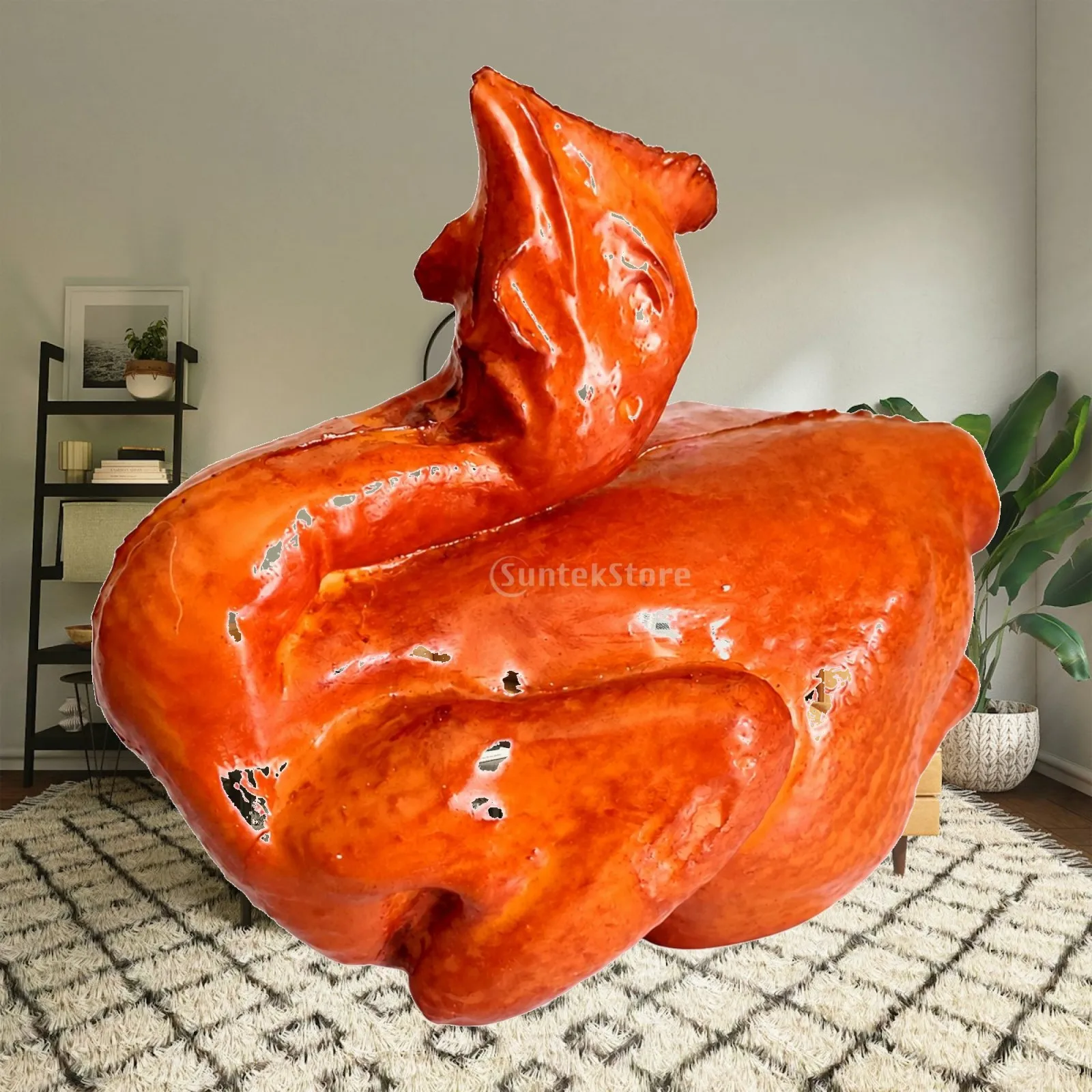 PU Simulated Roasted Chicken Whole Bird Model for Educational Demonstration Shelf Decoration Purpose