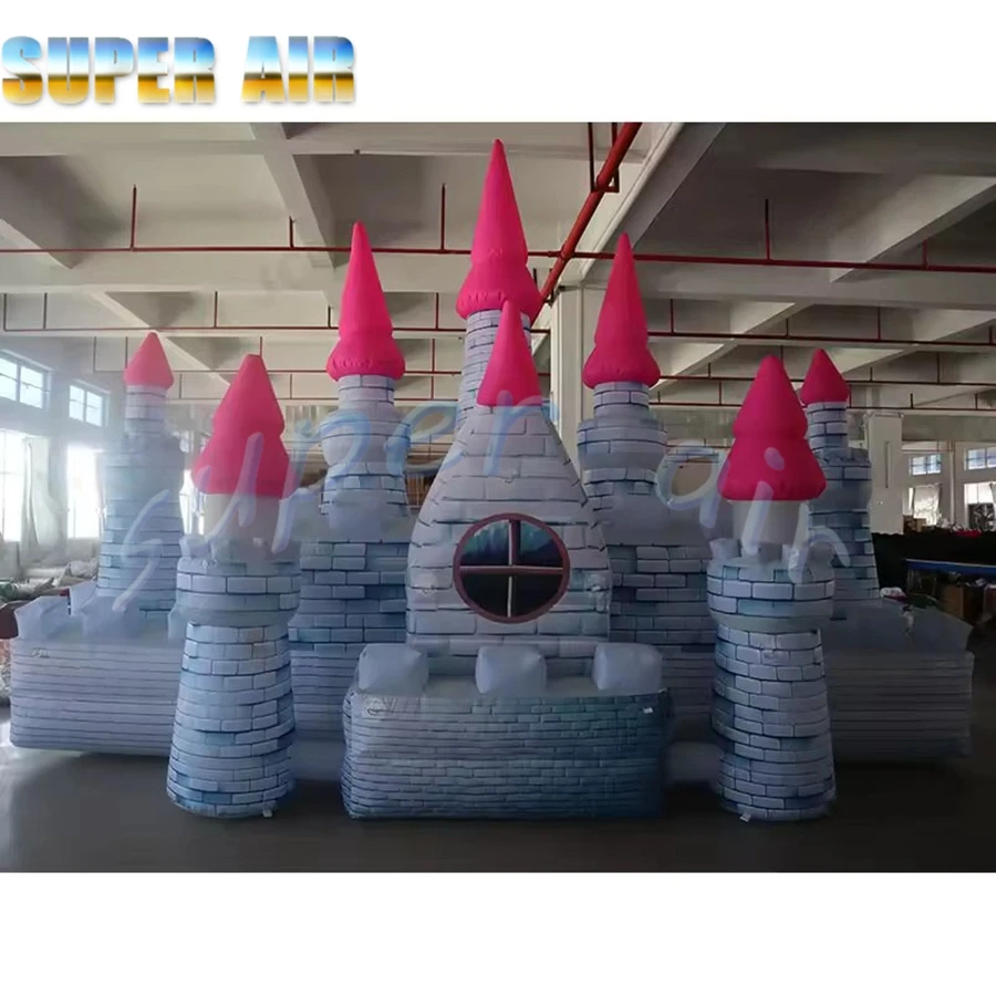 야외 파티 어린이 놀이공원 파란색 풍선 성 (송풍기 포함)