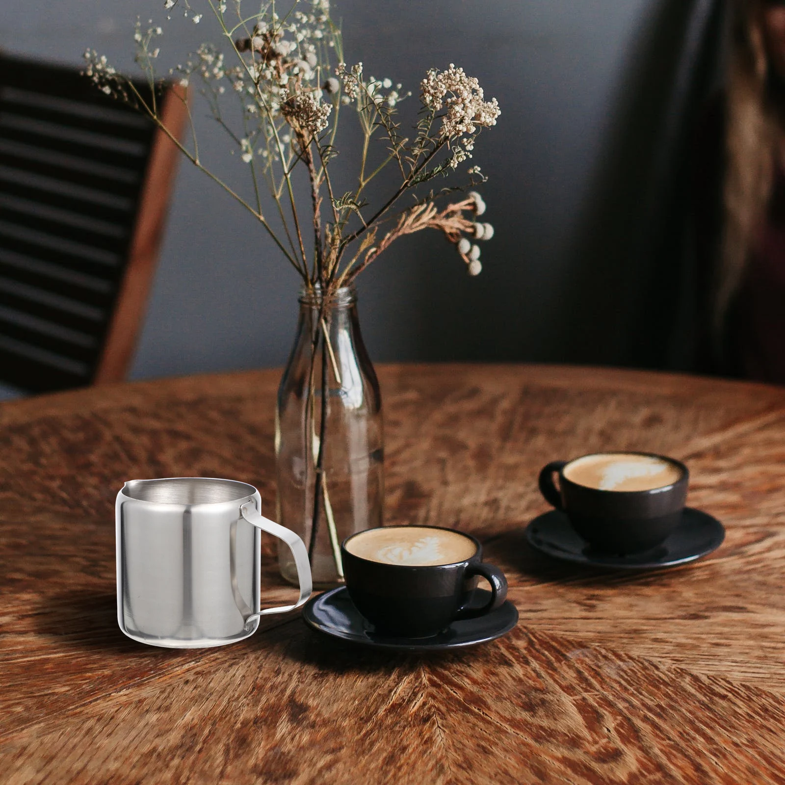 

Stainless Steel Milk Pitcher Frothing Cup For Coffee Cappuccino Latte Home Kitchen Use Steaming Tool Portable