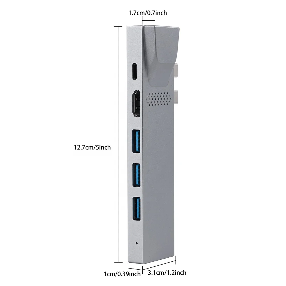 8-in-1 High-Speed SD/TF Card Reader Gigabit Ethernet 3 USB 3.0 Ports USB Type-C Hub
