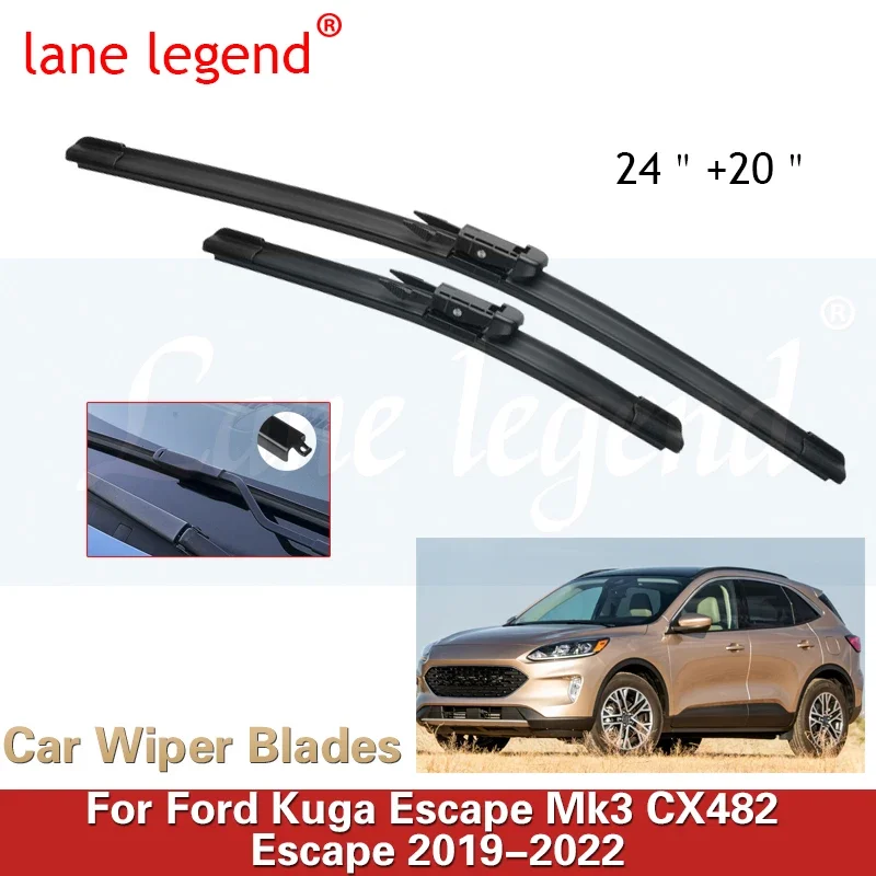 Car Front Wiper Blade For Ford Kuga Escape Mk3 CX482 Escape 2019 2020 2021 2022 Brushes Windscreen Windshield Accessories Window