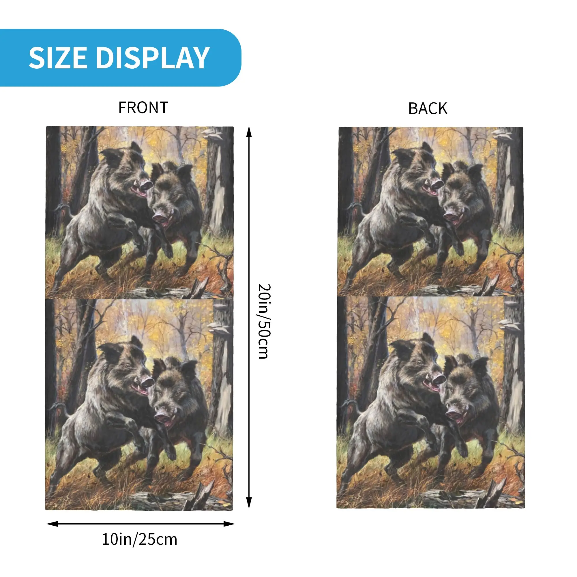 Custom Wild Animal Boar Bandana Winter Neck Warmer Men Windproof Wrap Face Scarf for Ski  Gaiter Headband
