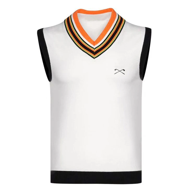 Autumn/Winter New Product Women's Golf Tank Top Outdoor Warm Sleeveless V-neck Sweater Tank Top Fashion Versatile Knitted Top