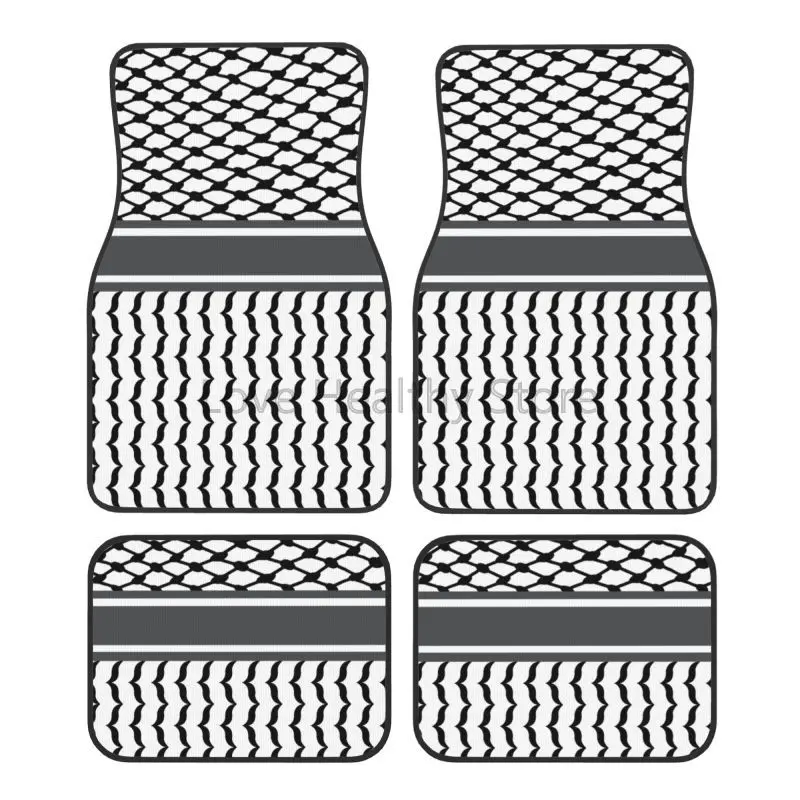

Palestinians Flag Pattern Floor Mats Set of 4 Pcs Car Front and Rear Foot Mats Non-slip Auto Carpets Rugs with Rubber Backing